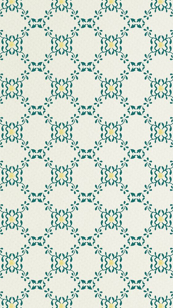 Nature floral ornament seamless green pattern background
