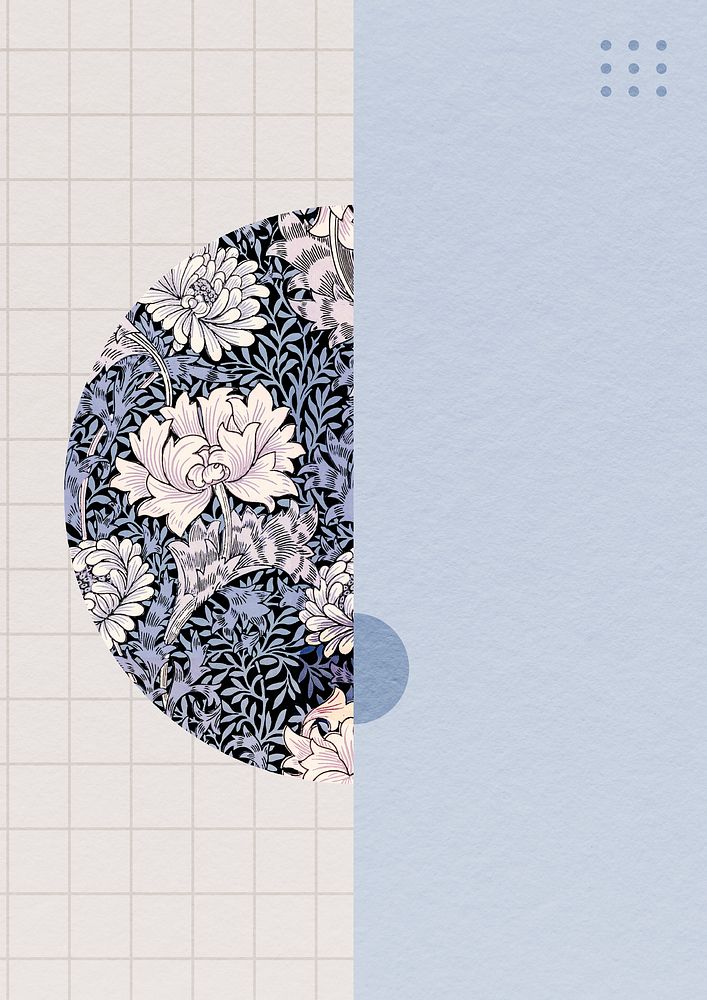 Nature ornament semi circle frame pattern inspired by William Morris
