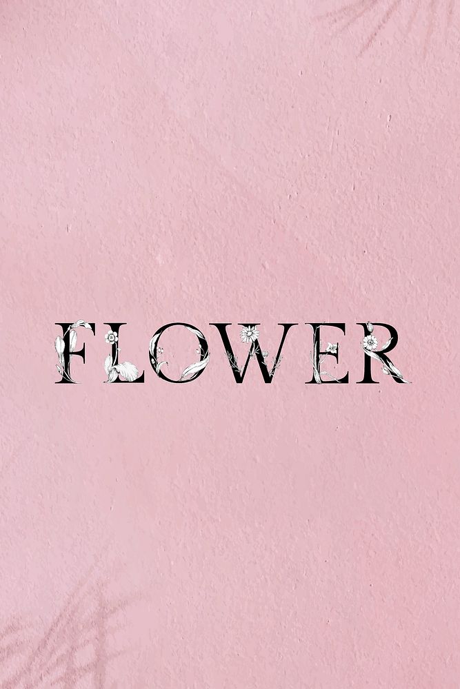 Vector flower word floral font watercolor typeface