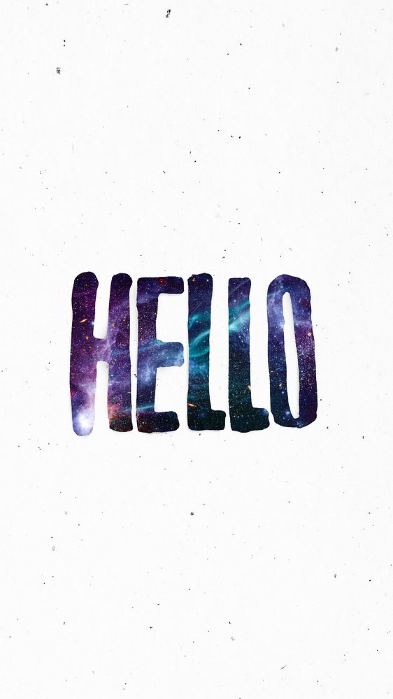 Text Hello galaxy typography word script font