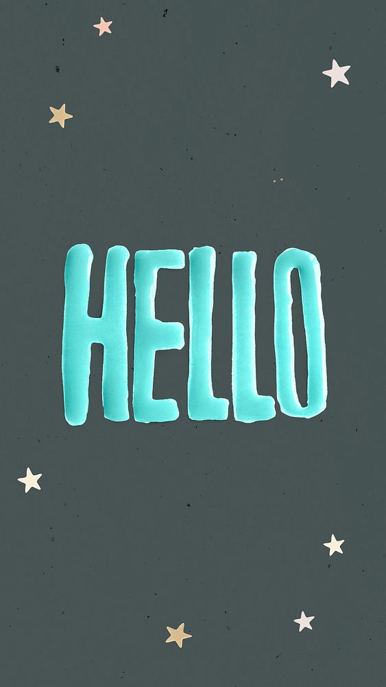 Hello blue oil paint typography word script font