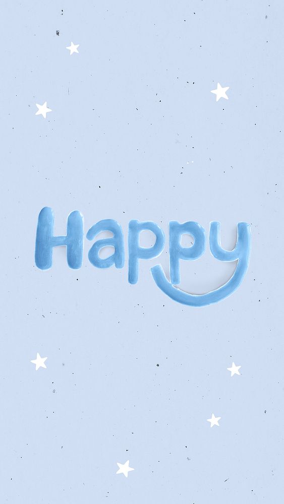 Oil paint typography word Happy shimmering font