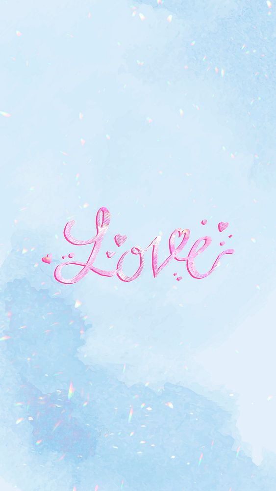 Love word cursive lettering font typography