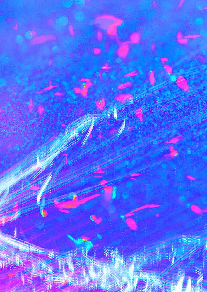 Blue holographic background glitch plastic texture