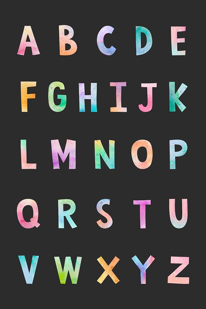 Abc collection colorful typography vector