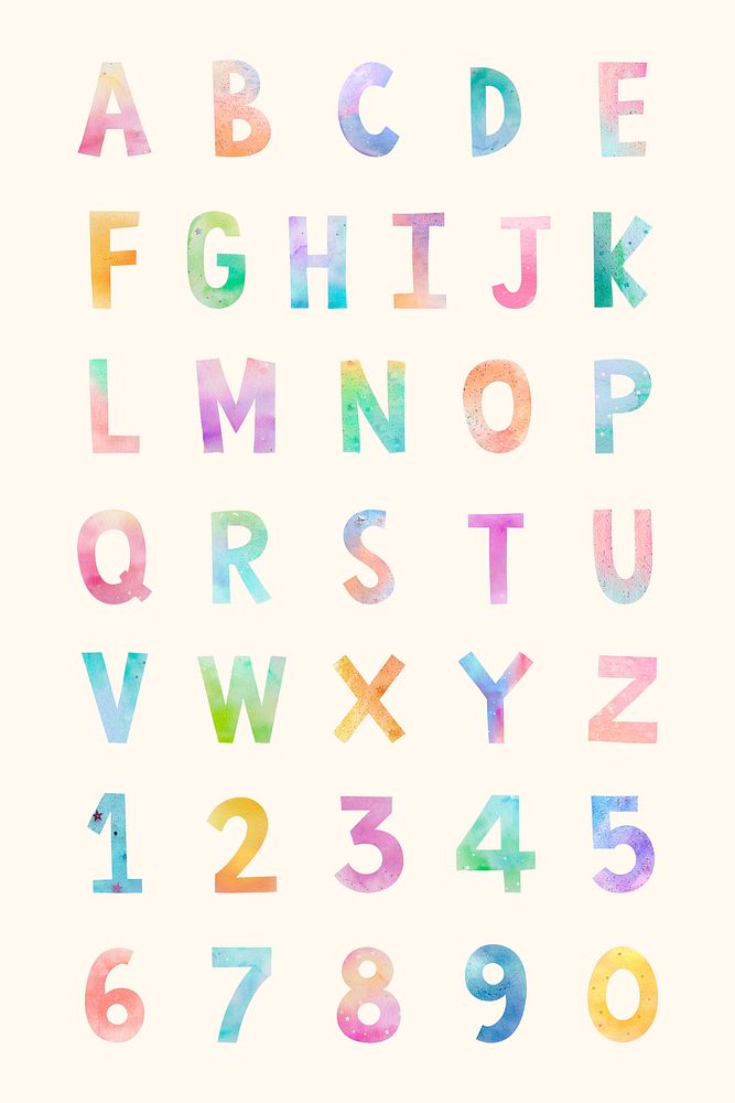Collection abc and number typography