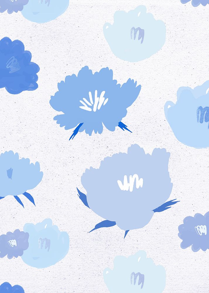 Floral pattern background psd hand drawn