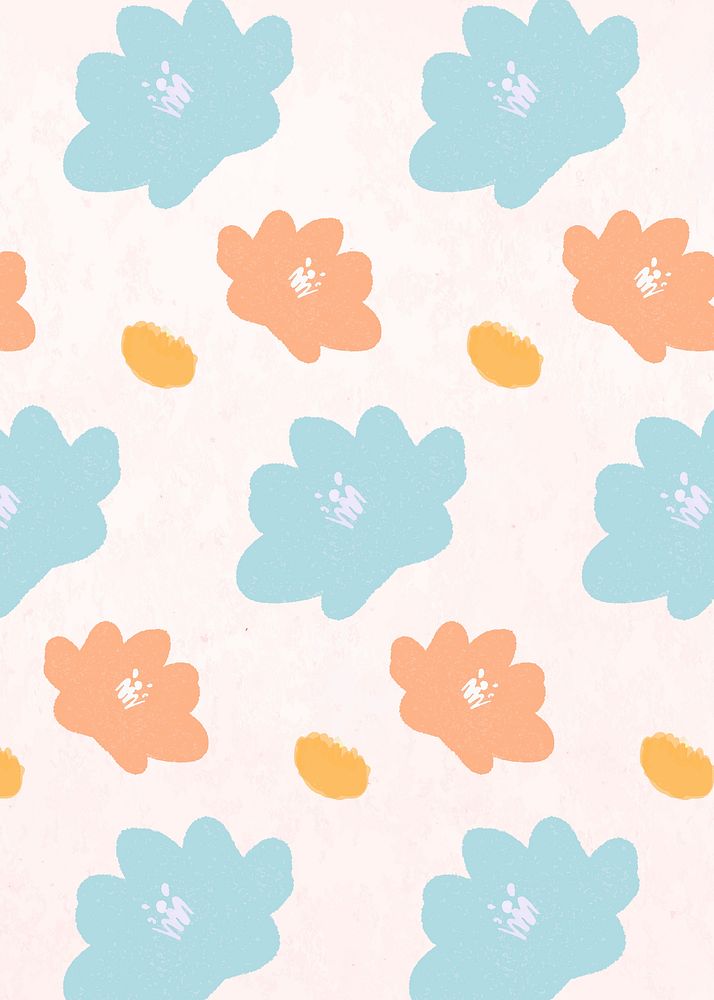 Floral pattern background vector hand drawn