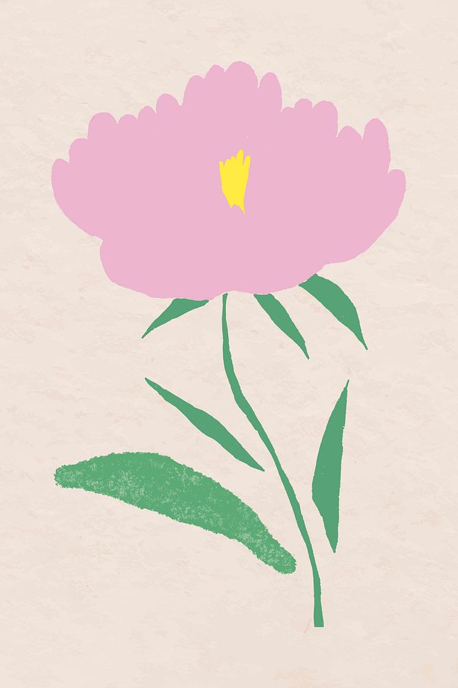 Pink flower hand drawn vector botanical illustration