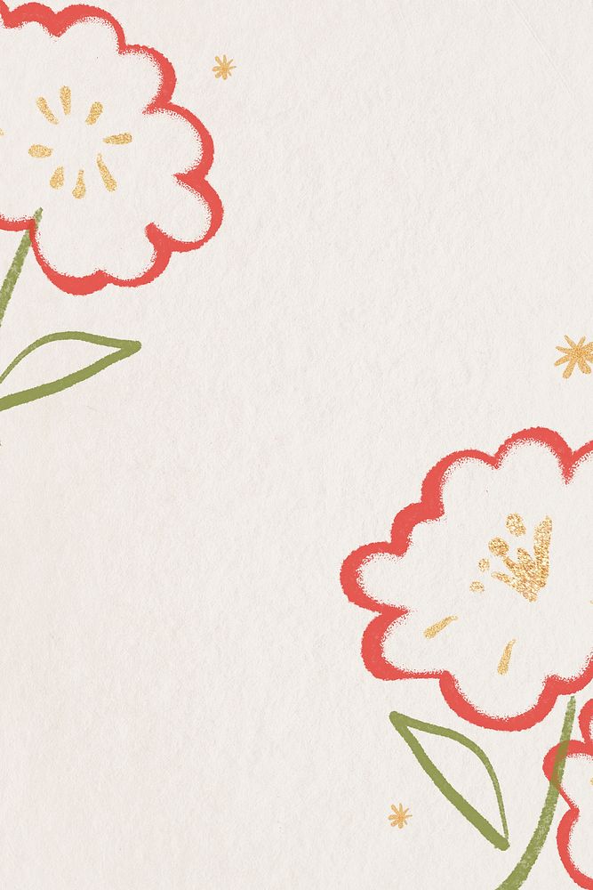 Red blossom background border frame illustration