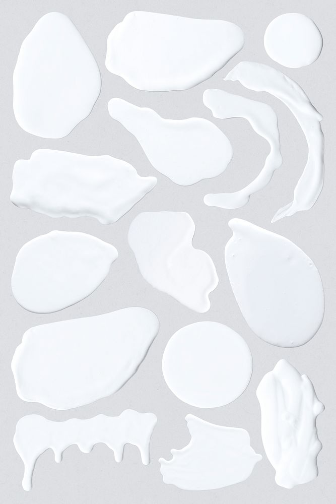White color smear element psd paint texture set