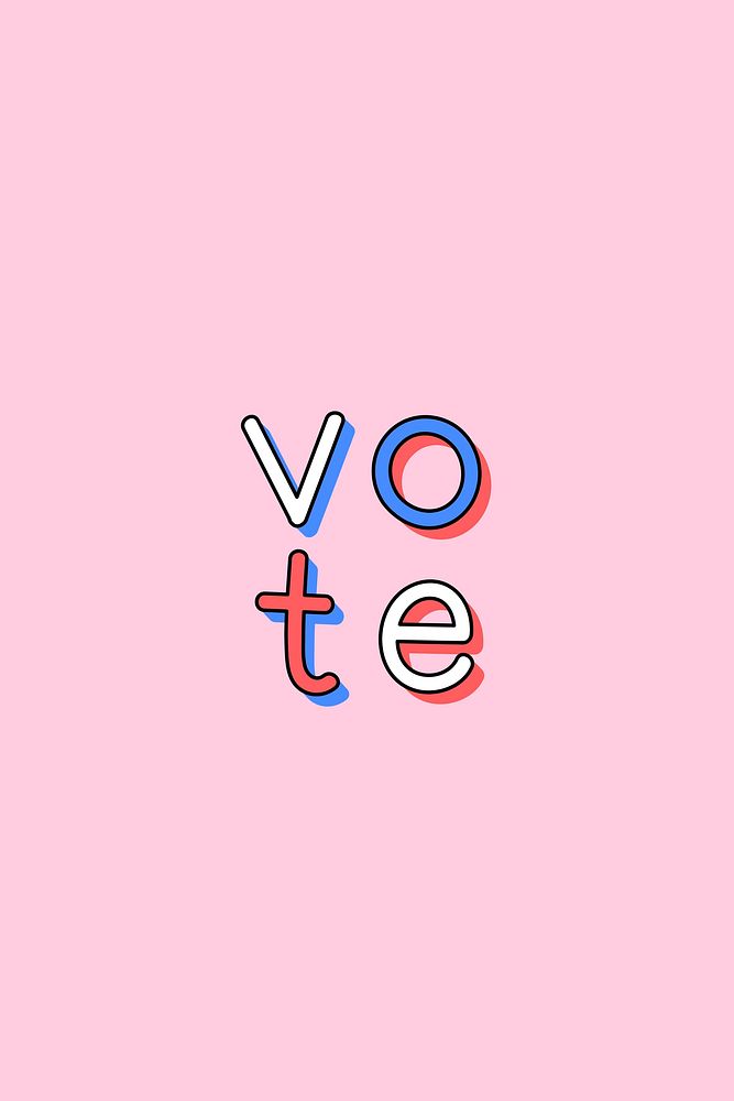 Doodle vote message cute vector typography