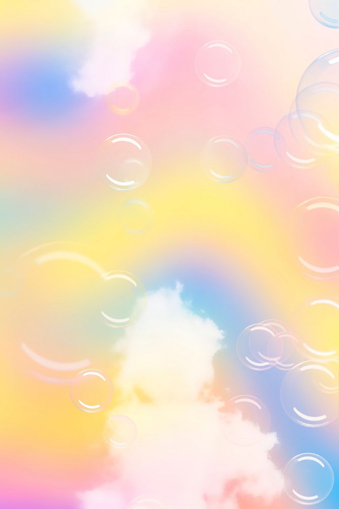 Bubble effect holographic gradient pattern background
