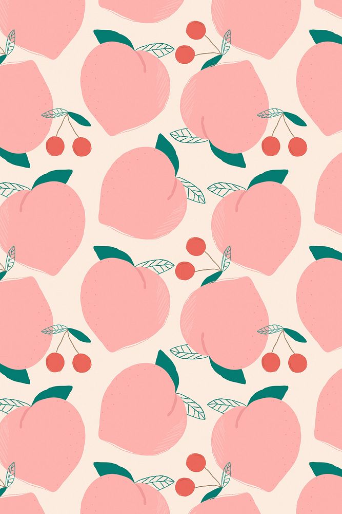 Vector seamless peach pattern pastel background