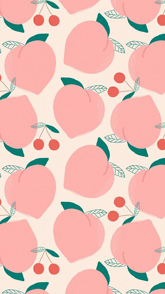 Vector seamless peach pattern pastel background