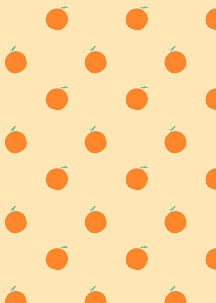 Psd hand drawn orange pattern background