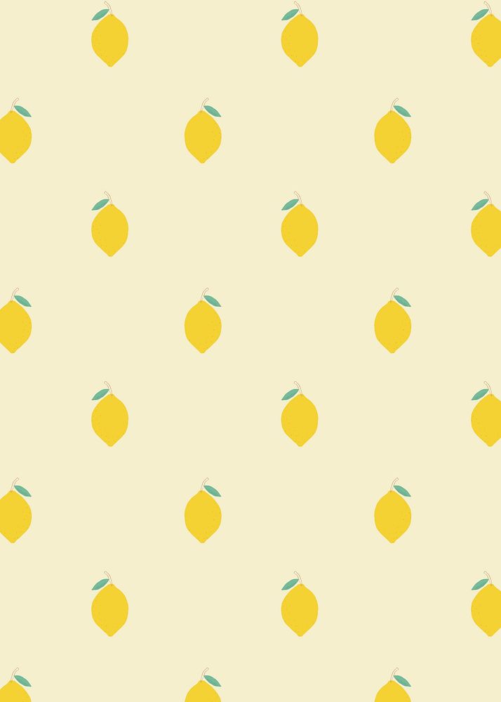 Psd hand drawn lemon pattern background