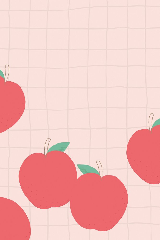 Apple corner border pink background grid pattern