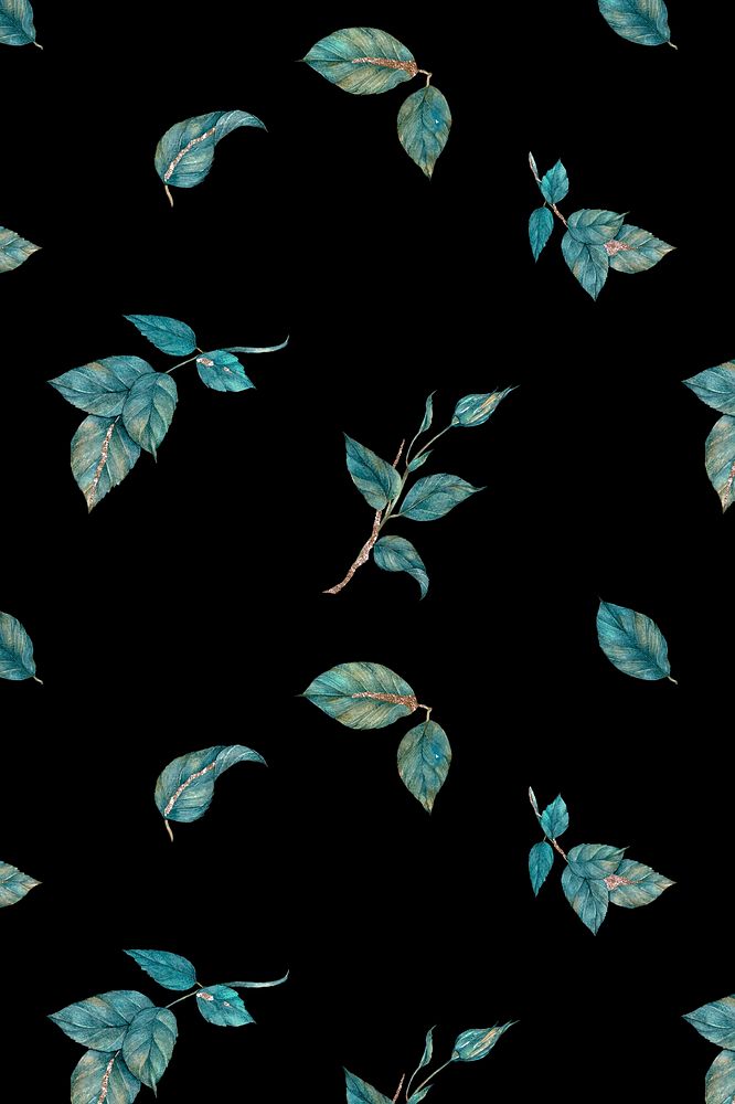 Glittery rose leaf psd pattern background