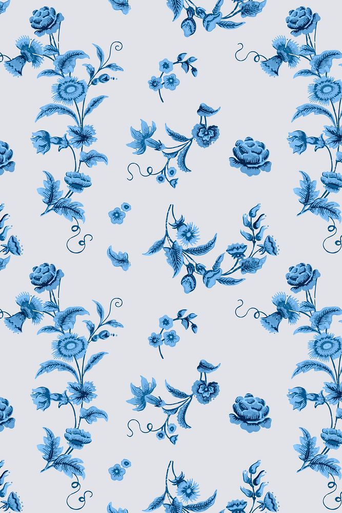 Vector blue floral pattern vintage background