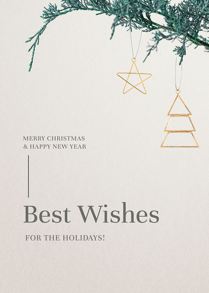 Best wishes Christmas season's greetings festive card