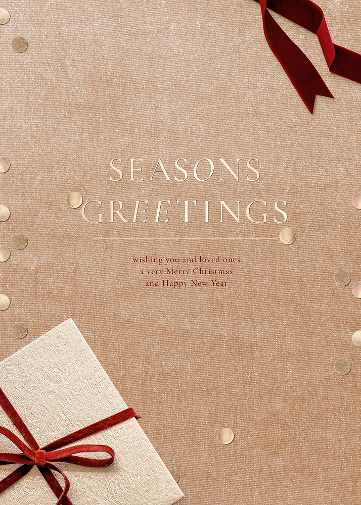 Season&rsquo;s greetings message Christmas background