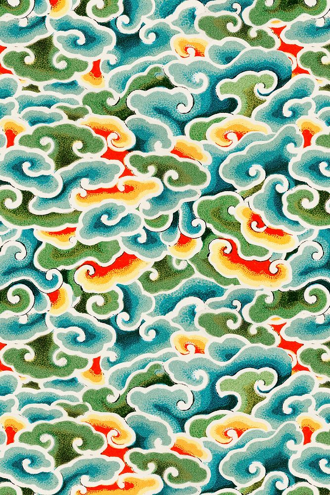 Chinese rainbow traditional cloud pattern background