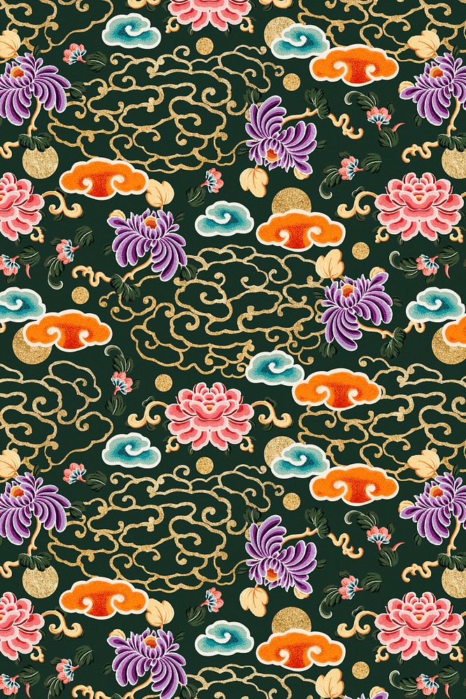Chinese black traditional cloud pattern background