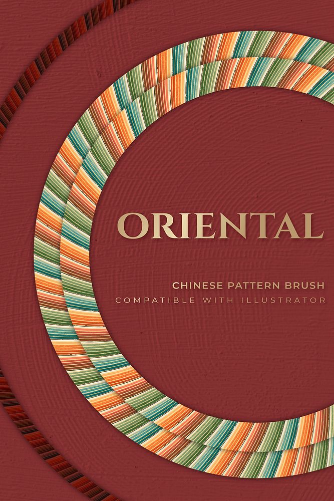 Oriental pattern brush seamless chinese design vector