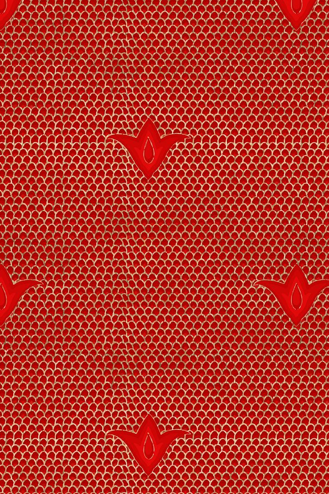 Red gold vector Chinese art curve pattern background