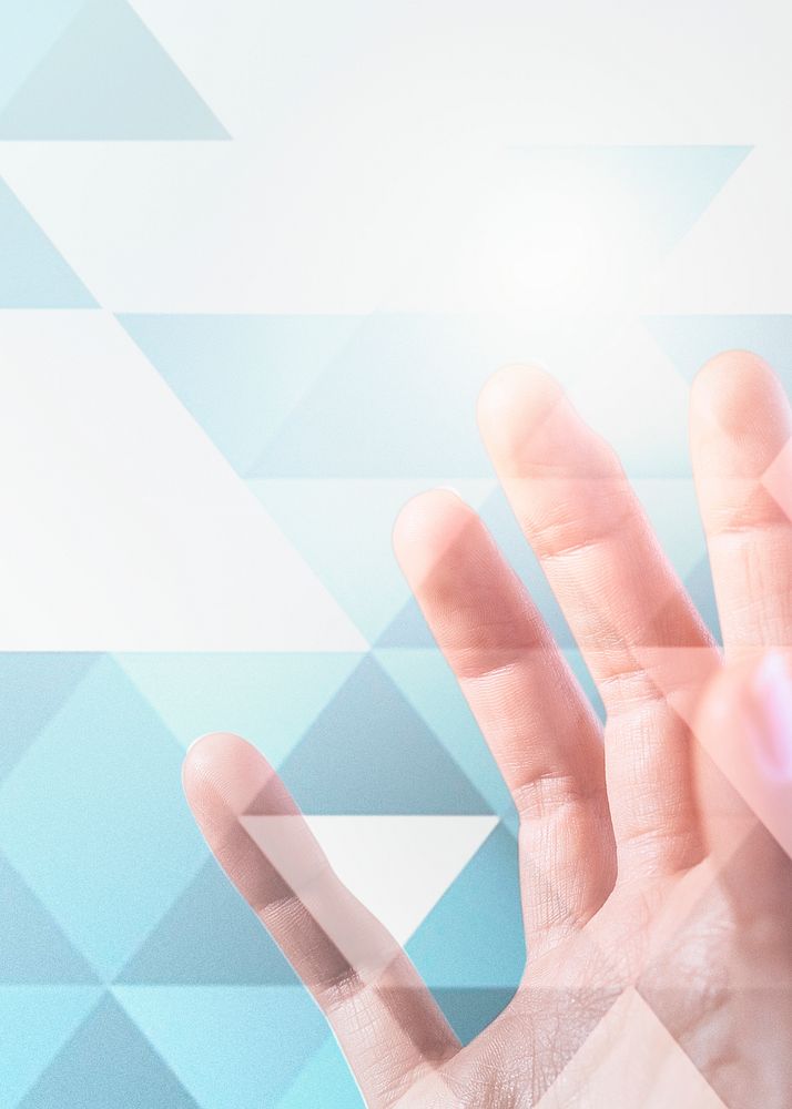 Hand touching interface technology background