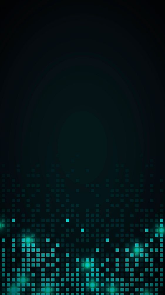 Teal abstract pixel pattern mobile wallpaper