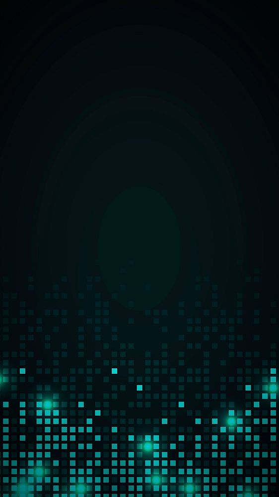 Teal abstract pixel pattern vector mobile wallpaper