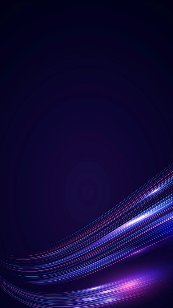 Abstract flowing neon wave vector mobile wallpaper