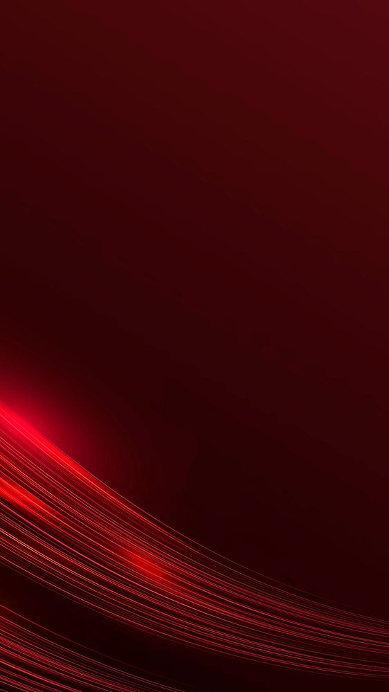 Red flowing neon wave mobile wallpaper