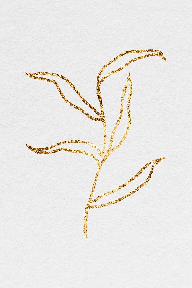 Luxury sparkling gold leaves illustration