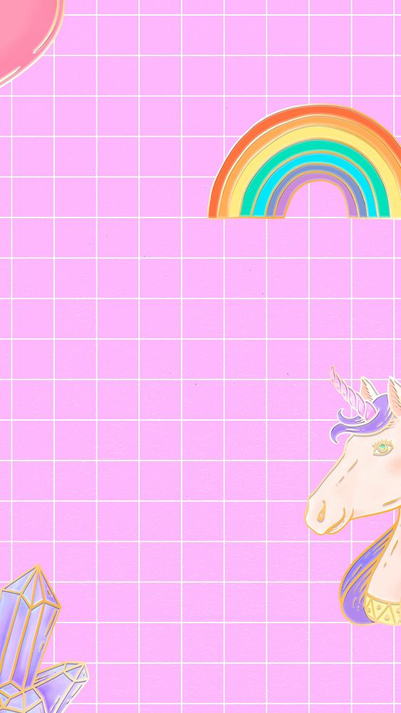 Cute pony pink psd grid rainbow social banner
