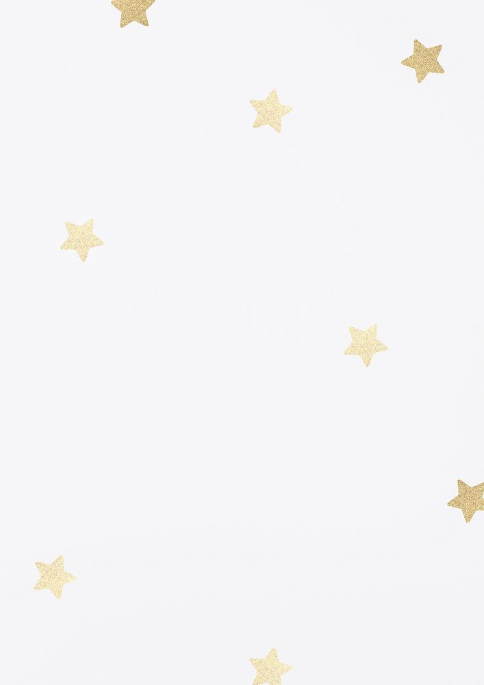 Golden metallic stars pattern on off white banner