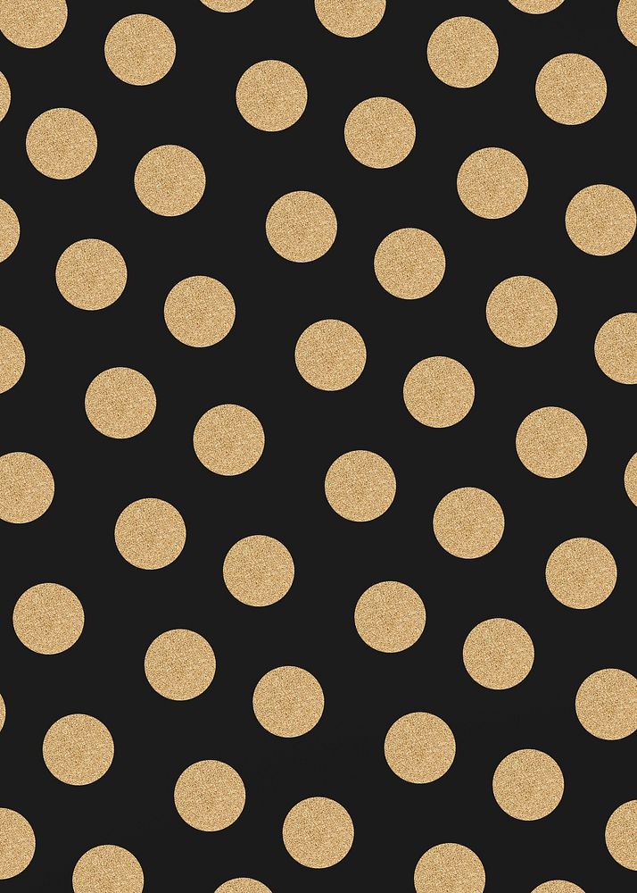 Black and gold vector sparkly polka dot pattern social banner