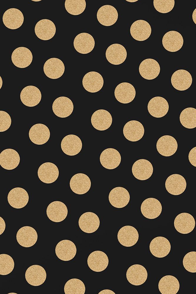 Shiny vector gold and black polka dot pattern social banner