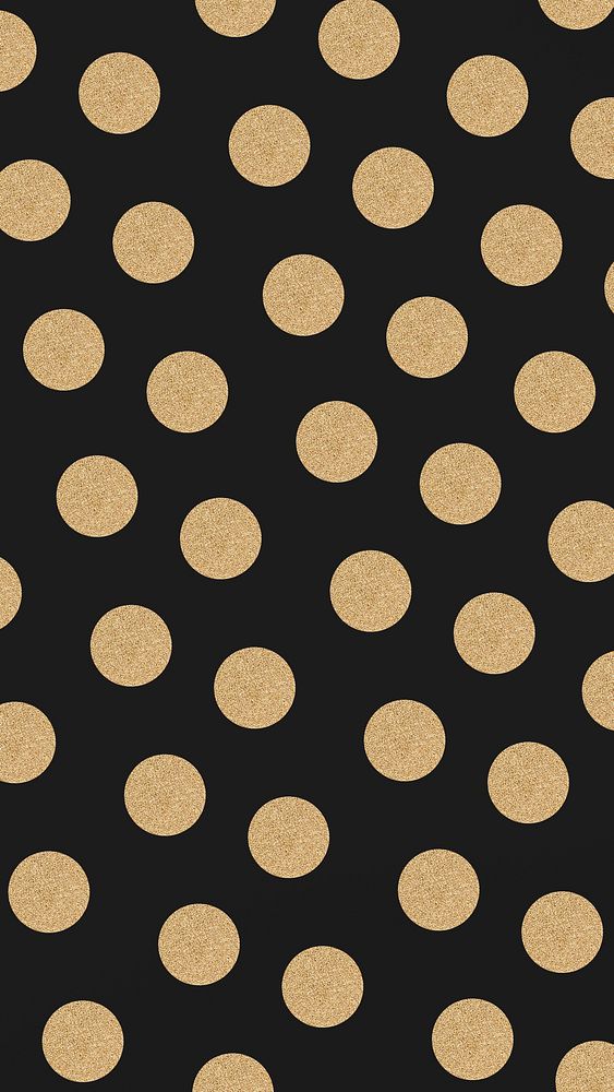 Polka dot golden vector black glittery cute banner