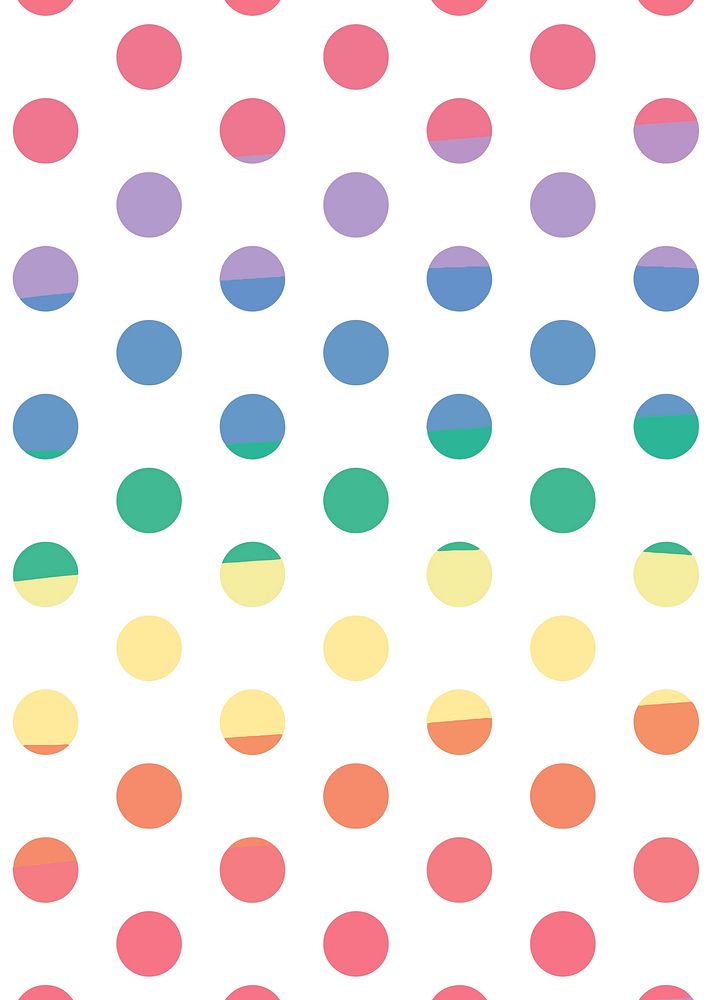 Rainbow cute polka dot vector social banner
