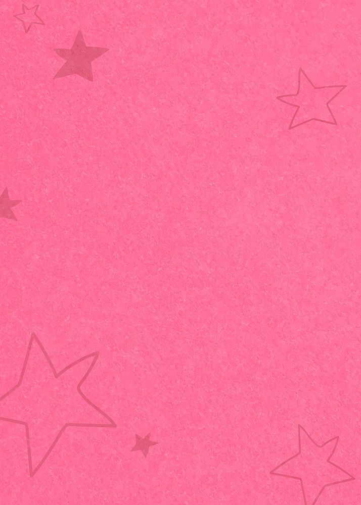 Hot pink hand drawn vector stars banner for kids