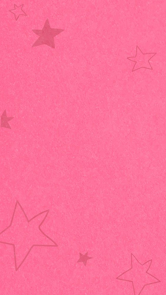 Pink stars vector hand drawn cute social banner