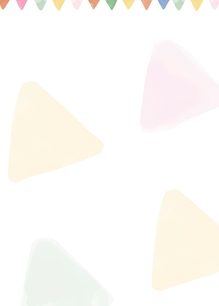 Psd colorful pastel watercolored triangles pattern banner