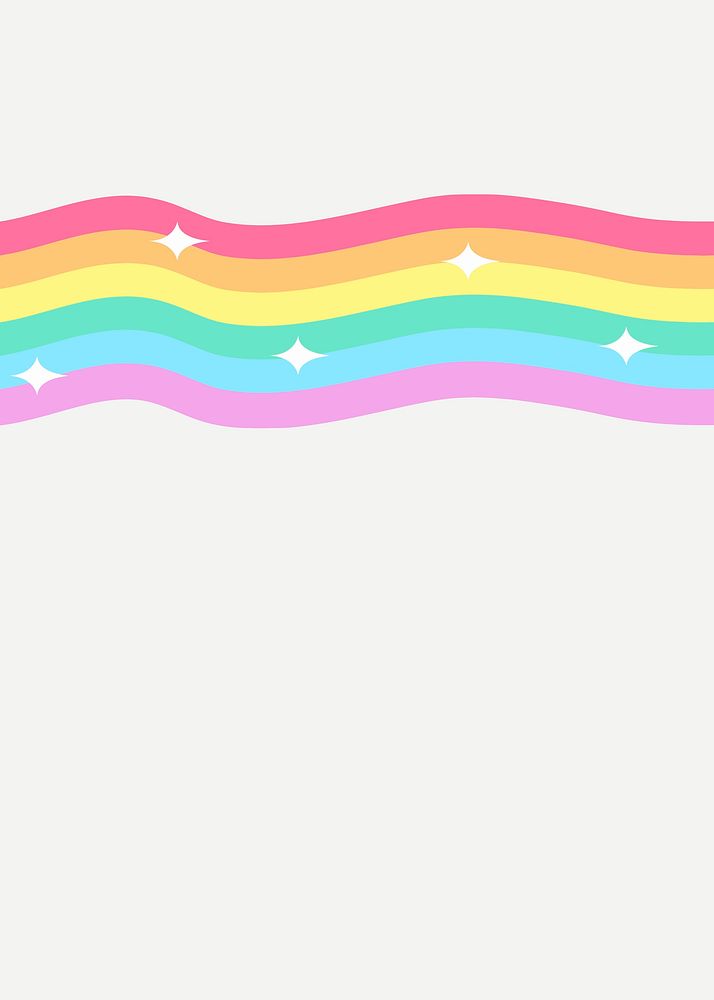 Sparkly rainbow vector cartoon banner for kids