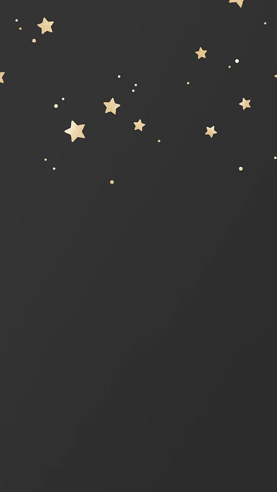 Glittery vector gold stars pattern on black background social banner