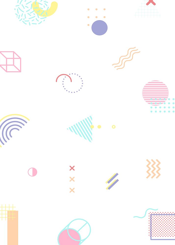 Colorful vector geometric memphis cute pattern banner