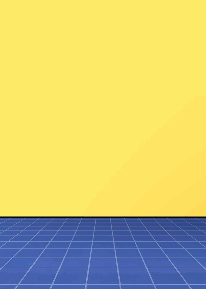 Vector blue grid on yellow background aesthetic banner