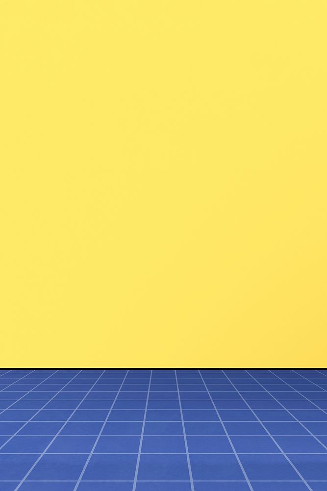 Retro blue grid on yellow background banner